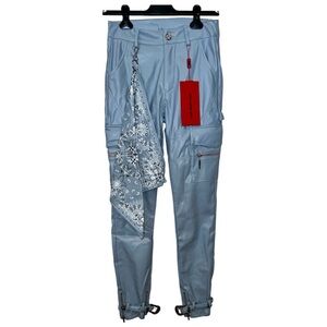 Guapi Pants Mens 28 Faux Leather Limited Edition Cargo Buckle Western NWT